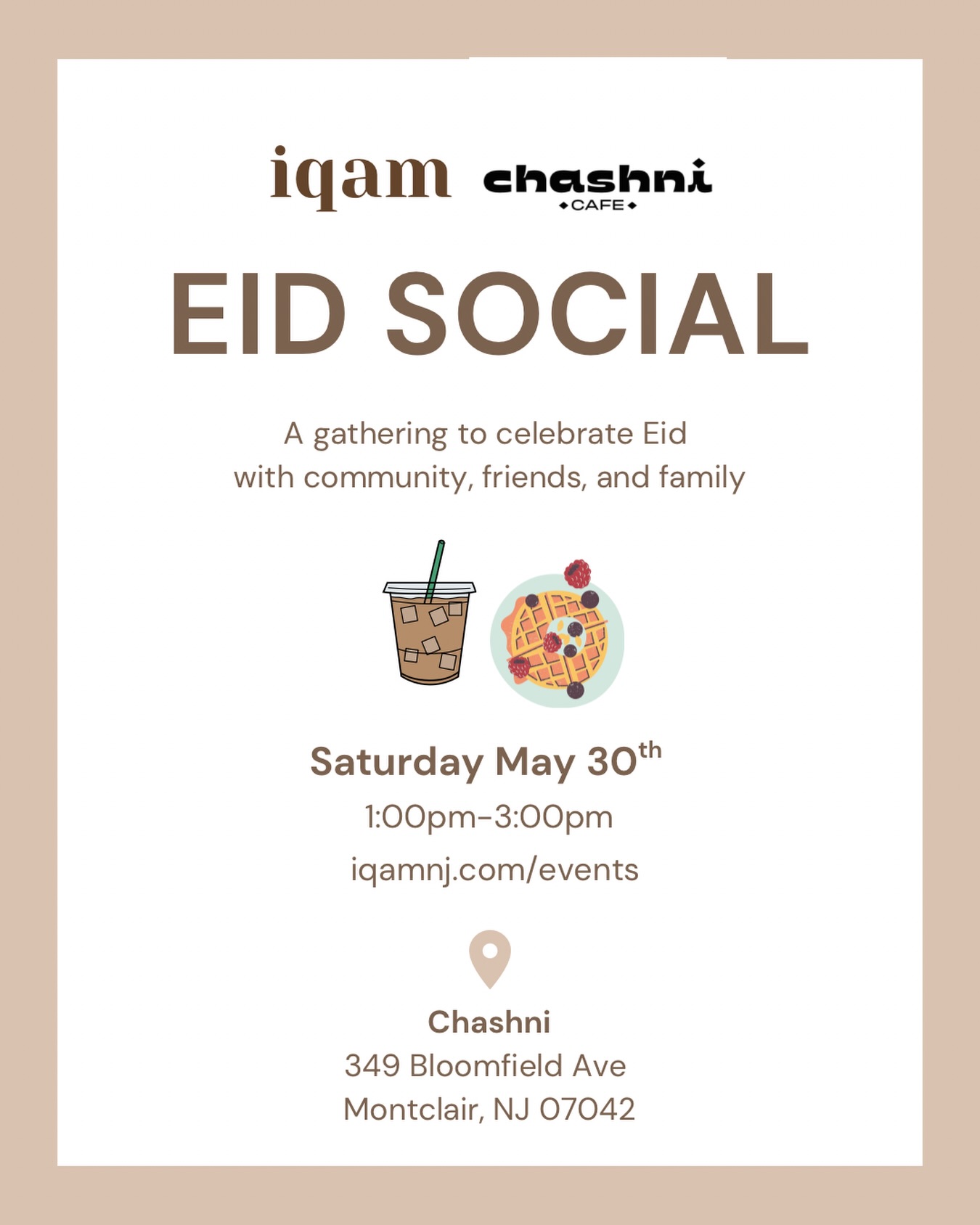 Join us as for a community Eid celebration at Chashni. Bring your friends and family to create long lasting memories and relationships. 

Expect good food, good people and come ready to eat!

🔗 Rsvp via link in bio

#njmuslims #northjersey #community #eid